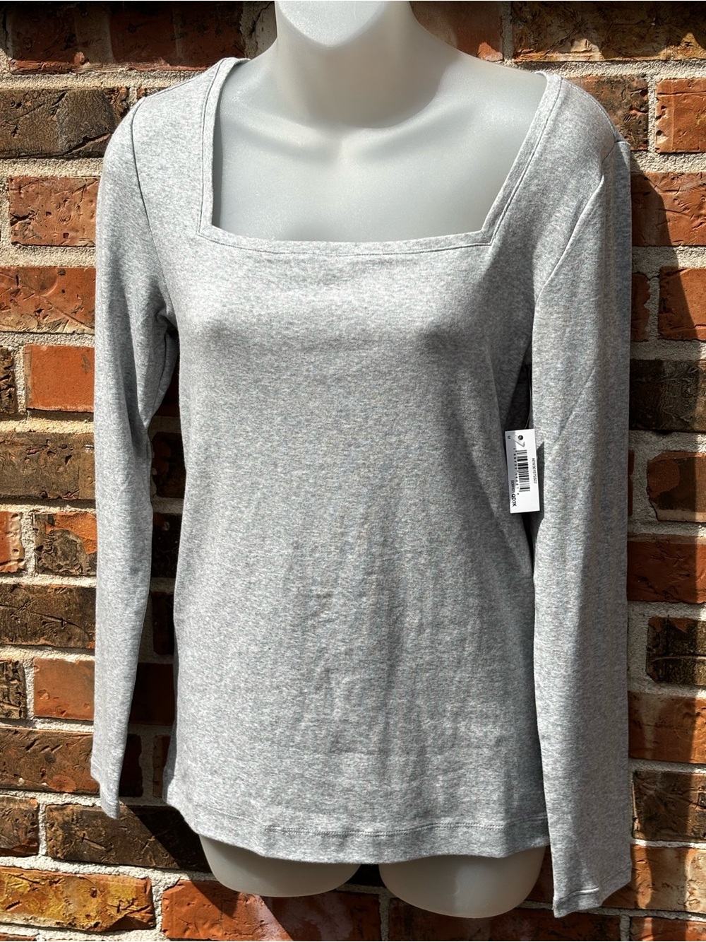 Amazon Essentials Square Neck NWTags Long Sleeve T Cotton Modal Woman’s Size M